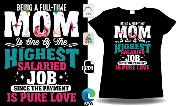 Being a Full Time Mom Mother's Day Shirt Graphics & Designs