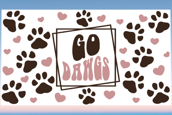 Go Dawgs Dog Mama 20oz Libbey Wrap Svg Graphics and Print Templates