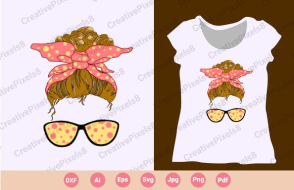 Messy Bun Vector Graphics & Print Templates