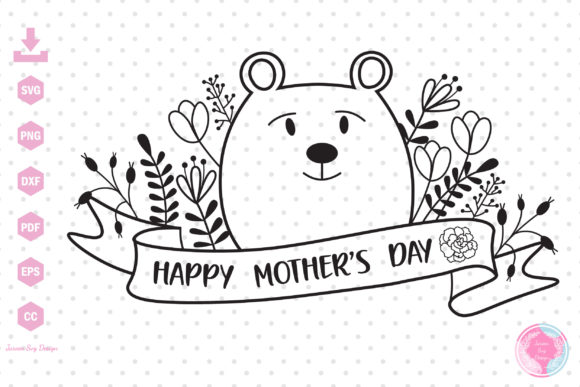 Mother's Day Bear Graphics & Print Templates